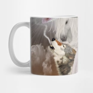 Wonderful wild animals, wolves and unicorns Mug